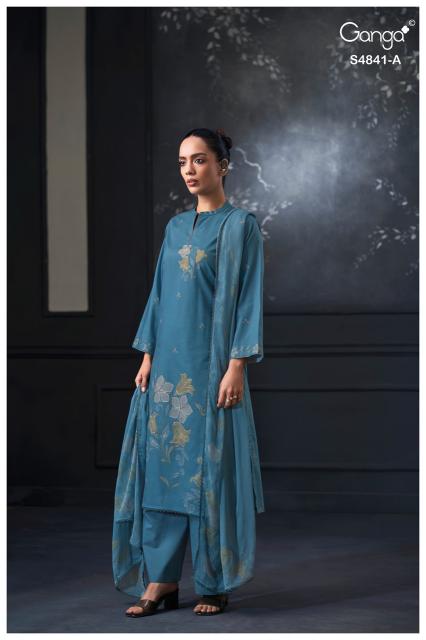 Ganga taniri 4841 wholesale dress material surat gujarat india